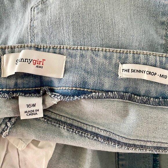 Skinnygirl Mid Rise Skinny Crop Light Wash Jeans Women's Size 16W NEW NWT - Picture 9 of 11